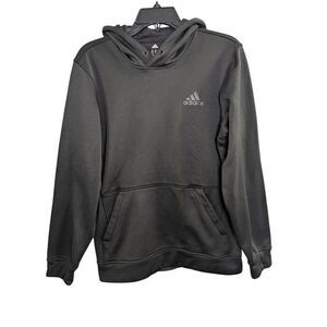 Adidas Climawarm solid black fleece lined fitness active hoodie top mens S